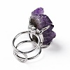 Natural Amethyst Nuggets Cuff Ring LS-RJEW-G271-01P-02-4