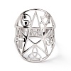 Non-Tarnish Star with Sailor's Knot & Corss & Yin Yang Adjustable Ring LS-RJEW-P037-02P-2
