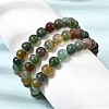 8MM Natural Indian Agate Round Beaded Stretch Bracelets for Women GG-CBA3F02-08-3