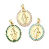 Brass Micro Pave Cubic Zirconia Pendants KK-P345-52G-02-1