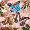 Gorgecraft Butterfly Iron Art Wall Hanging Decorations Creative Butterfly Decoration Vintage Wall Decor Christmas Party Decoration DIY-GF0001-82-5