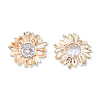 Brass Pave Clear Cubic Zirconia Pendants KK-N232-468-1