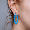 9 Pairs 9 Colors Sparkling Resin Big Hoop Earrings with Alloy Pins for Women EJEW-FI0002-13-4