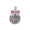 Christmas Series Brass Micro Pave Cubic Zirconia Pendants KK-Q010-01P-04A-1