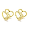 Heart Brass Hoop Earrings EJEW-L211-011K-G-1