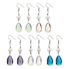 Glass and Shell Pearl Dangle Earrings EJEW-JE06020-1