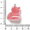 Christmas Flocky Opaque Resin Pendants LS-RESI-C064-01A-3