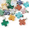 18Pcs 9 Styles Mixed Gemstone Pendants G-TA0002-32-3