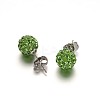 Polymer Clay Rhinestone Ball Stud Earrings EJEW-F0083-01A-1