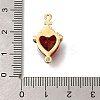 Brass FireBrick Cubic Zirconia Sacred Heart of Jesus Connector Charms X-KK-R002-27G-02-3
