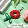 Flowers Woven Cotton Thread Pendant Decorations HJEW-JM02452-01-2