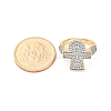 Brass Micro Pave Clear Cubic Zirconia Cuff Finger Rings for Women RJEW-C116-01G-5