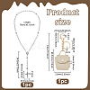 1Pc Jesus Cross Virgin Zinc Alloy Pendant White Glass Pearl Round Rosary Bead Necklaces for Women Men NJEW-FG0001-22-2