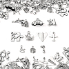 100Pcs 10 Styles Tibetan Style Alloy Pendants TIBEP-CJ0002-62-3