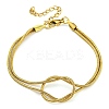 PVD Vacuum Plating 304 Stainless Steel 2-Strand Round Snake Chain Bracelets BJEW-P334-01B-G-1