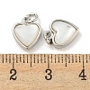 Natural Shell & Brass Heart Charms with Jump Rings KK-P275-09P-3