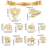 50Pcs 5 Style Rack Plating Alloy Pendants Rhinestone Settings FIND-CA0004-83-2