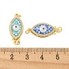 Rack Plating Brass Micro Pave Cubic Zirconia & Shell & Enamel Box Clasps KK-S373-01G-3