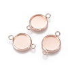 201 Stainless Steel Cabochon Connector Settings STAS-F191-15RG-D-2