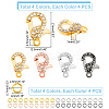 8Pcs 4 Colors Alloy Crystal Glass Rhinestone Lobster Claw Clasps with 40Pcs 4 Colors Iron Open Jump Rings ALRI-PH0001-25-4