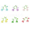 6Pcs 6 Colors Handmade Glass Seed Beaded Lily of The Valley Pendants SEED-CJ0001-25-1