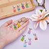 12Pcs Bear Resin Stethoscope Pendant Decorations HJEW-OC00160-3