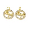 Real 18K Gold Plated Brass Micro Pave Clear Cubic Zirconia Pendants KK-E068-VB409-1-2