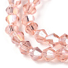 Transparent Electroplate Glass Beads Strands GLAA-F029-4mm-A15-3