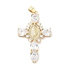 Rack Plating Brass Micro Pave Cubic Zirconia Pendants X-ZIRC-I059-15G-06-1