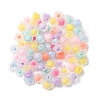 100Pcs 5 Styles Frosted Transparent Acrylic Beads OACR-FP0001-22-1