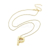 Brass & Plastic Pearl Letter Pendant Box Chain Necklaces for Women NJEW-U017-01G-16-3