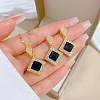 Brass Micro Pave Cubic Zirconia Pendant Necklace & Stud Earrings WG7AC39-42-1