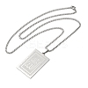 201 Stainless Steel Box Chain Rectangle with Muslim Islam Allah Pendant Necklaces NJEW-M008-04P-2
