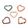 Heart Natural Faceted Gemstone Pendants PALLOY-JF00511-1