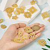 40Pcs 10 Styles Iron Rhinestone Pendants IFIN-TA0001-60-15