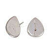 Tarnish Resistant Earring Cabochon Settings 304 Stainless Steel Ear Studs Blank Settings STAS-Q170-13-2
