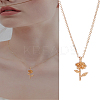 1Pc Alloy Flower Shape Pendant Necklaces for Women NJEW-LP0004-19-1