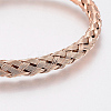 304 Stainless Steel Cuff Bangles Torque Bangles BJEW-H570-27RG-3