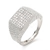 Rack Plating Brass Micro Pave Cubic Zirconia Rings RJEW-E064-11P-1