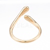 Brass Teardrop Open Cuff Ring for Women RJEW-T001-90G-2