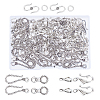 60 Sets 3 Style Tibetan Style Alloy Hook and Eye Clasps PALLOY-AR0001-21-1