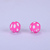 Printed Round Silicone Focal Beads SI-JX0056A-49-1