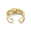 Brass Pave Cubic Zirconia Open Cuff Rings RJEW-M170-03G-3