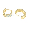 Tartan Pattern Enamel Chunky Hinged Huggie Hoop Earrings for Women LS-EJEW-P196-22G-03-3