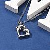 304 Stainless Steel Double Dolphin Heart Urn Ashes Necklaces LS-STAS-Z106-08P-1