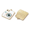 Rack Plating Alloy Enamel Pendants PALLOY-F308-10G-01-2