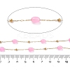 Natural Dyed Jade & 304 Stainless Steel Beads Link Chains CHS-K021-08B-03-3