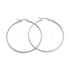 Tarnish Resistant 201 Stainless Steel Big Hoop Earrings with 304 Stainless Steel Pins for Women EJEW-E146-07P-A-1