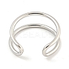 Non-Tarnish 304 Stainless Steel Hollow Open Cuff Ring for Women RJEW-A043-12P-3