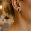 4 PC 2 Colors Stainless Steel Square Stud Earrings EJEW-GO0003-14-5